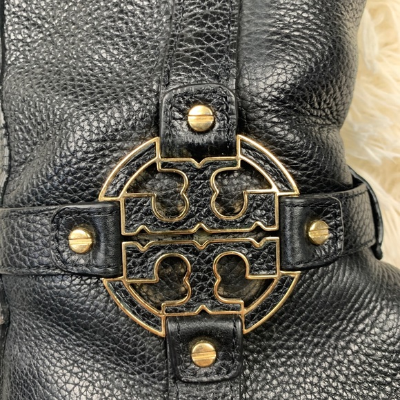 Tory Burch Black Calfskin Riding Boots with Gold Hardware - GREAT condition! - Picture 5 of 11